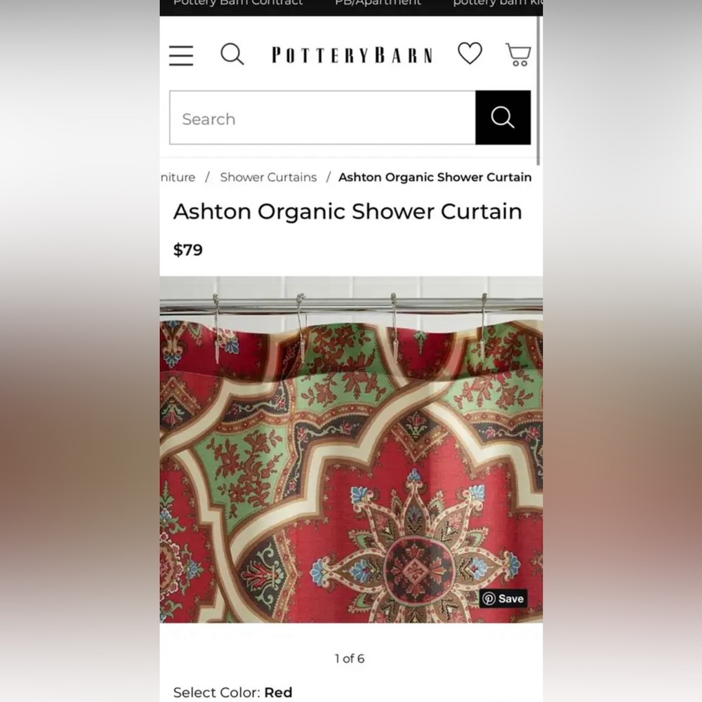 Ashton Organic Shower Curtain Pottery Barn